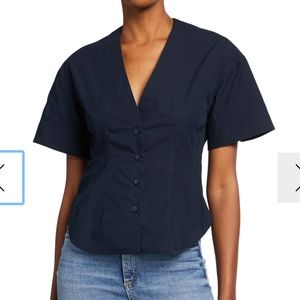 BRAND NWT Rag&Bone XXS Blue Victorine Poplin Shirt